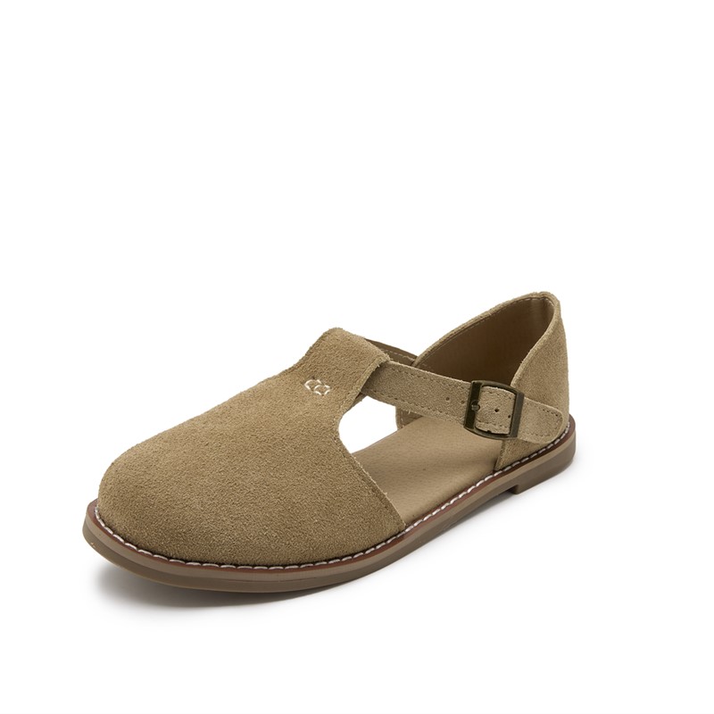 New Retro Women's Sandals Flat-Soled Frosted Leather Hollow Roman Shoes