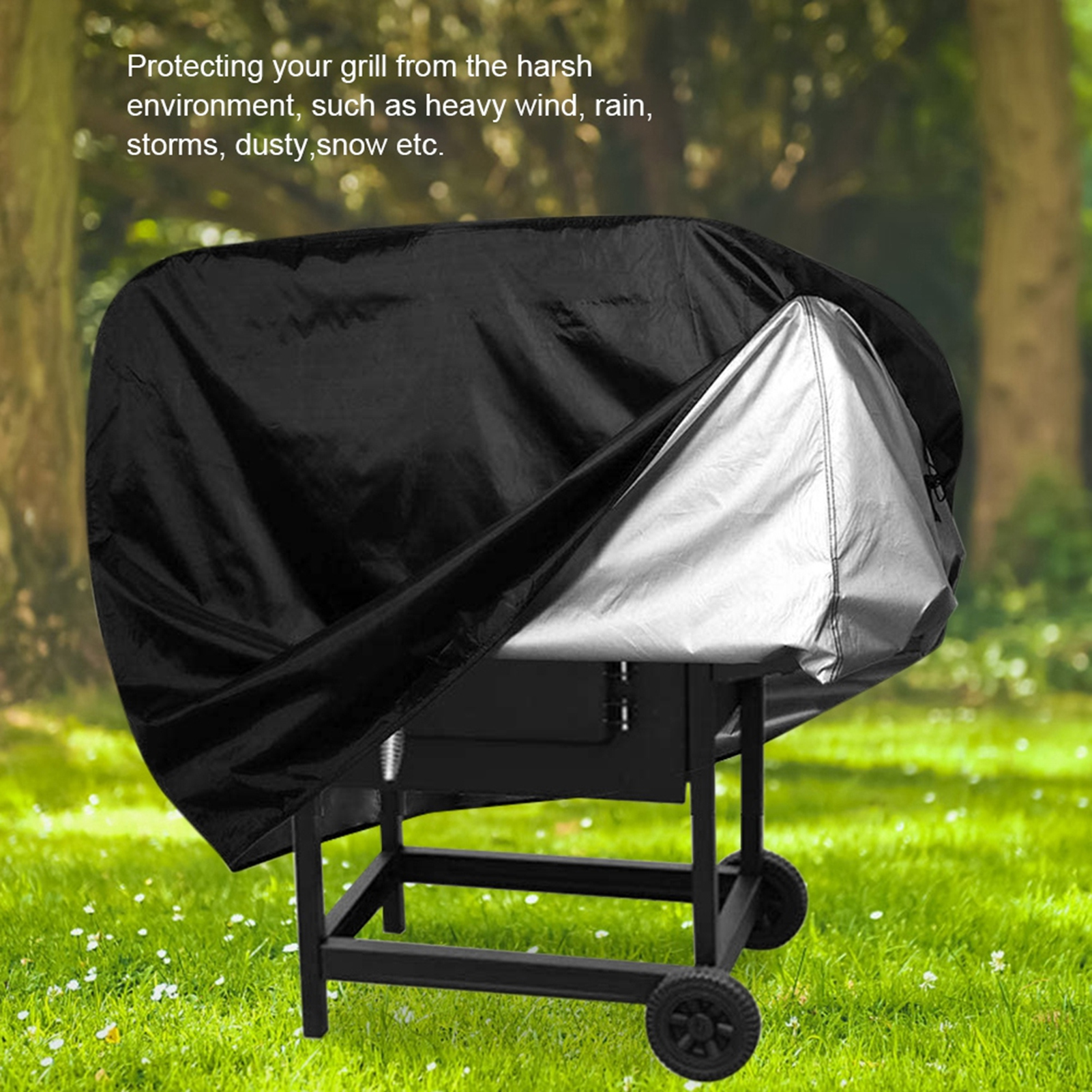 BBQ Grill Cover, Waterproof BBQ Cover, Rainproof Grill Protector, UV Garden Barbecue Cover, Outdoor Grill Accessories