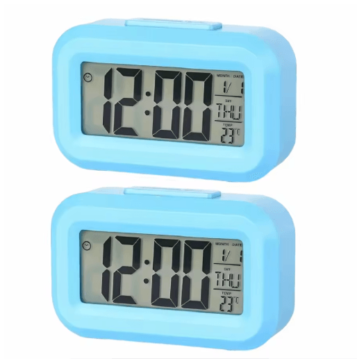 Smart Digital Alarm Clock with LCD Display Temperature Calendar & LED Backlight