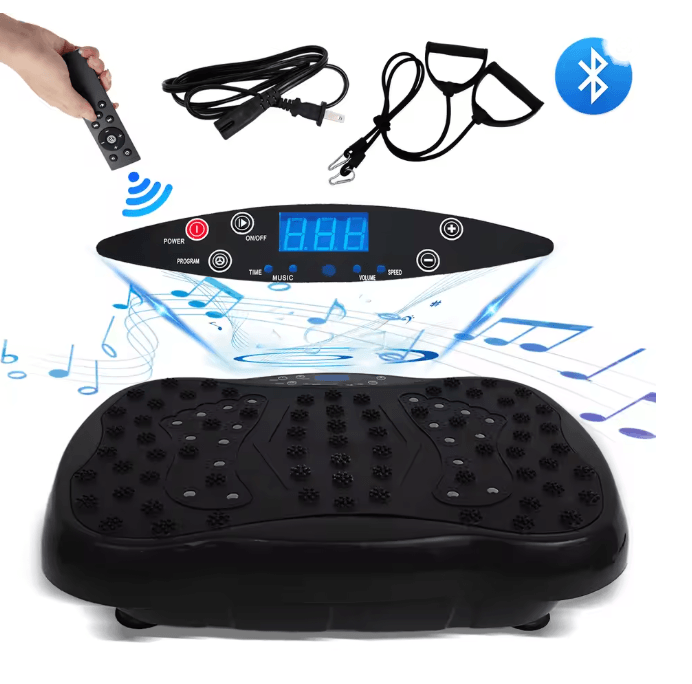 Full Body Vibration Plate Exercise Machine with Resistance Bands and Remote