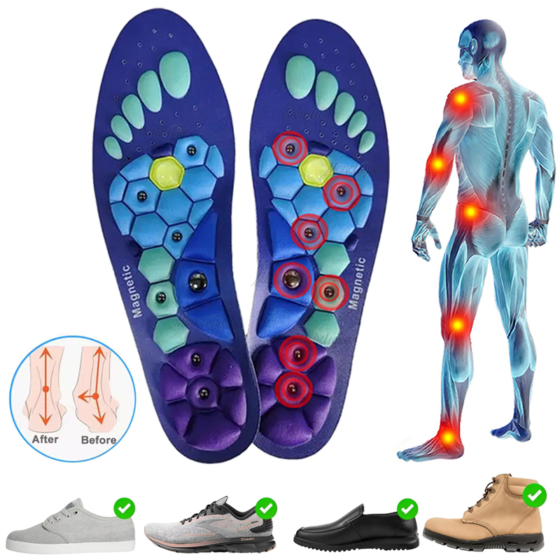 Medical Magnetic Therapy Insoles, 1 Pair Magnet Insole, Sports Shoe Pad, Anti-fatigue, Breathable, Body Detox