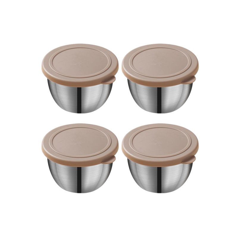 Stainless Steel Sauce Cup with Lid, Reusable Salad Dressing Container