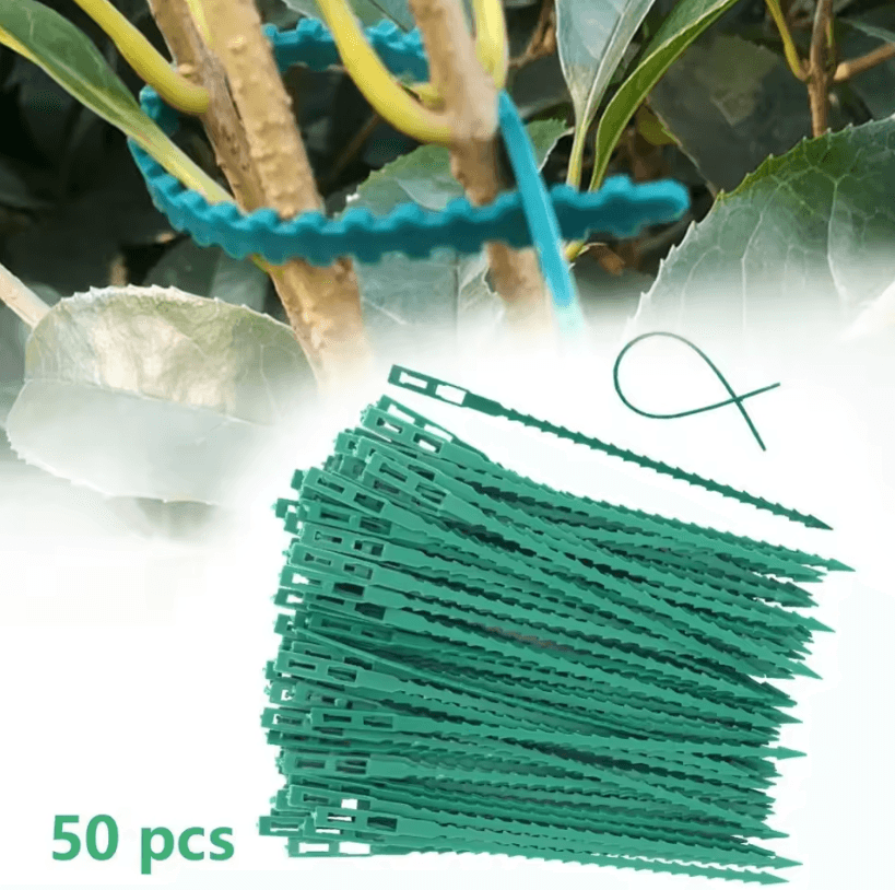50 PCS Adjustable Reusable Plant Cable Ties – Garden Vine & Tomato Stem Support Clips