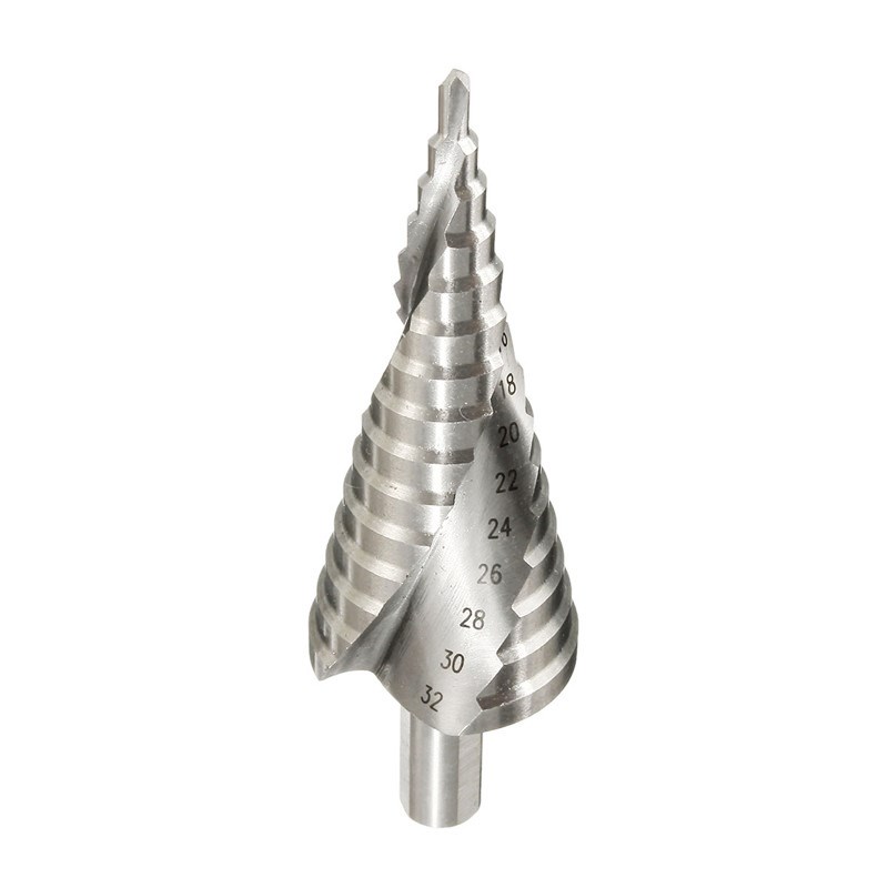 Step Drill Bit HSS Titanium Coated Spiral Groove Pagoda Design for Wood & Metal