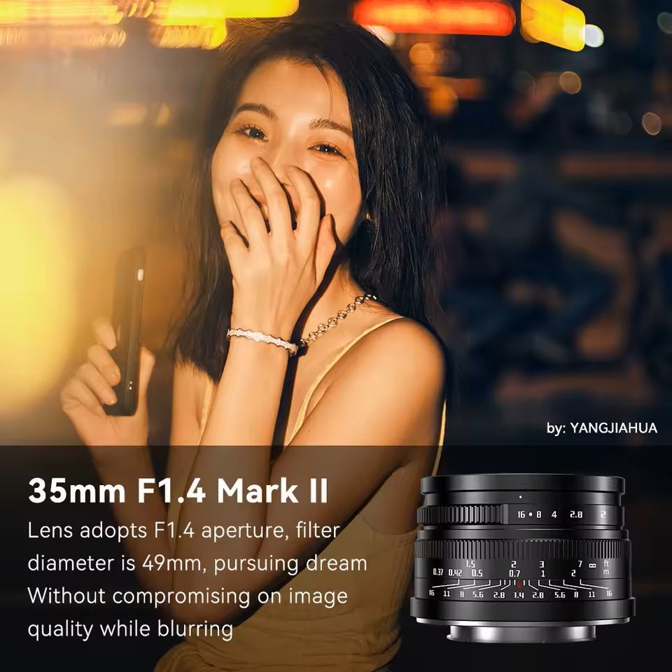 35mm F1.4 Prime Camera Lens for Sony Fujifilm Nikon Canon Mirrorless