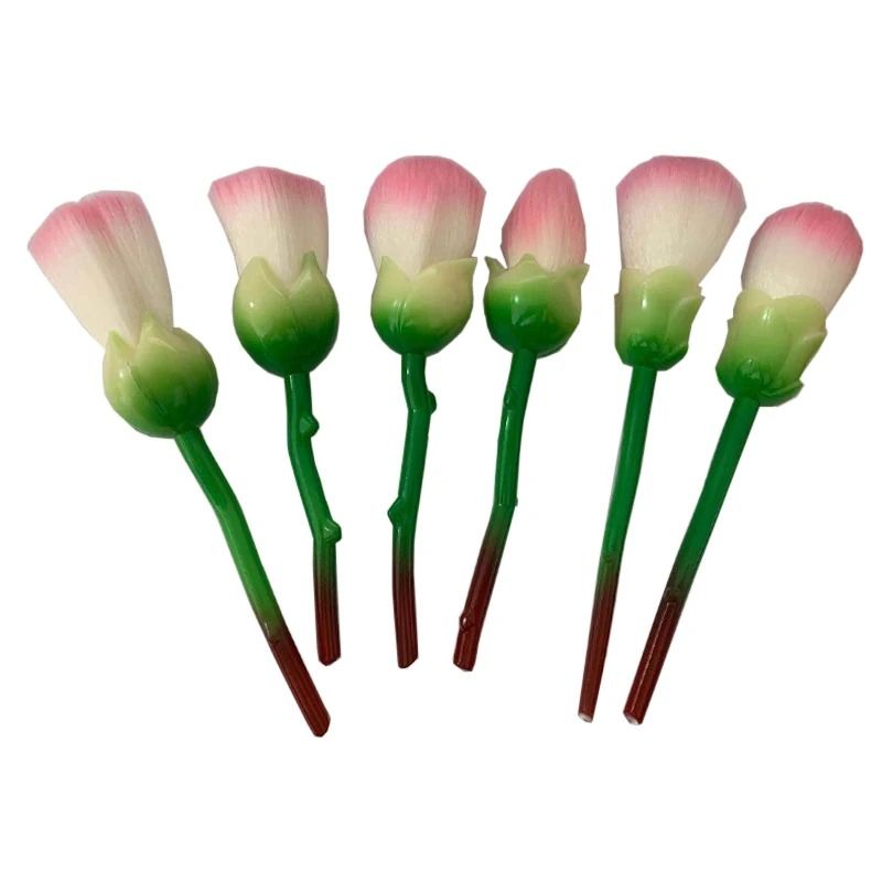 6-Piece Rose Flower Professional Makeup Brush Set – Enchanted Garden Cosmetic Collection