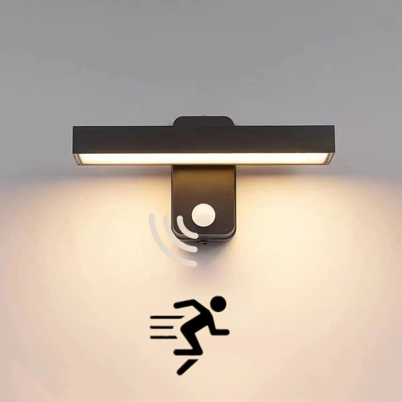 LumiGuard Rotatable PIR Motion Sensor Wall Light – IP65 Waterproof Outdoor Sconce (30/40/50cm)