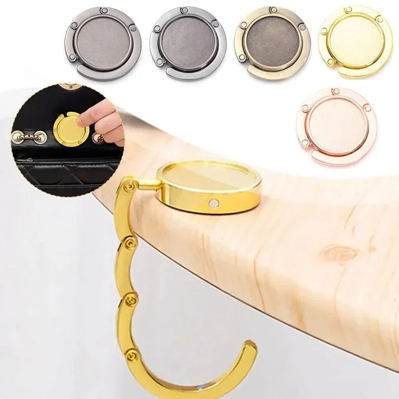 Portable Folding Handbag Holder Hook for Table and Travel Use