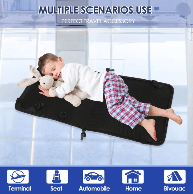 Portable Kids Travel Seat with Seat Belt Folding Toddler Carrier for Luggage