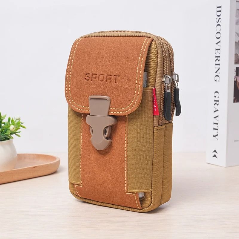 PU Leather Mens Belt Bag Travel Waist Pack with Phone Pouch