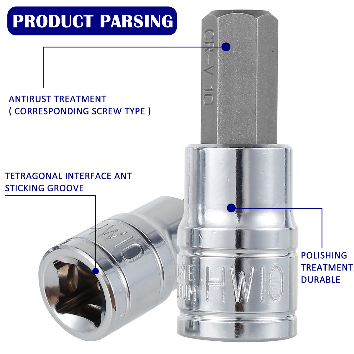 Socket Set, Sturdy Allen Key Sockets, Professional 3/8inch Drive Drill, Durable Impact Socket Set, Metric Tools Kit