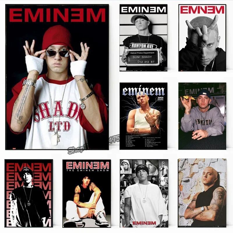 Eminem Rap Legend Canvas Wall Art – Modern Hip-Hop Music Poster for Room Decor