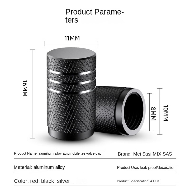 Car Tire Valve Stem Caps, Durable Knurling Design Aluminum Air Valve Caps – Universal Wheel Stem Covers