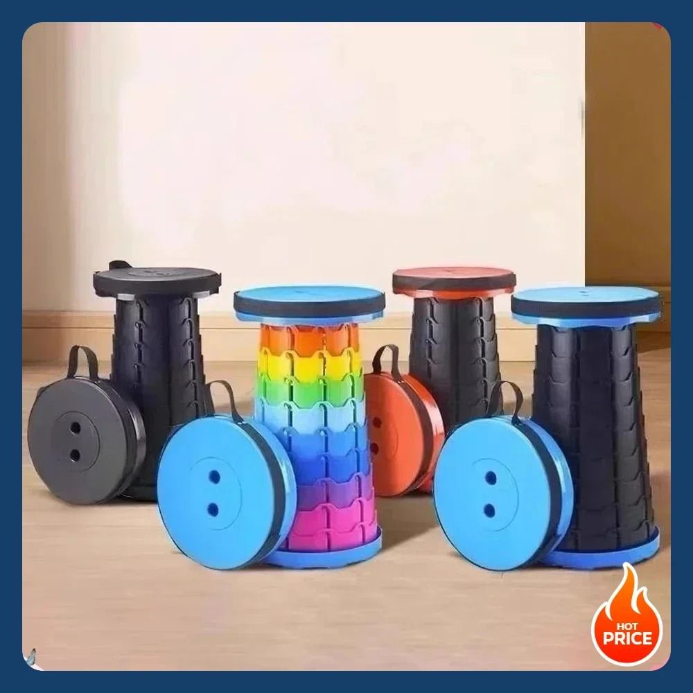 Rainbow Telescopic Folding Stool With Adjustable Height