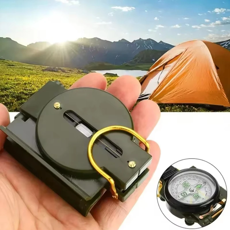 Portable Aluminum Alloy Military Compass  High Precision Lensatic Compass for Camping and Hiking