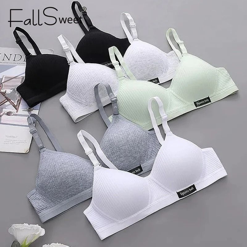 FallSweet Cotton Wireless Bra | Seamless V-Shaped Gathering Underwear