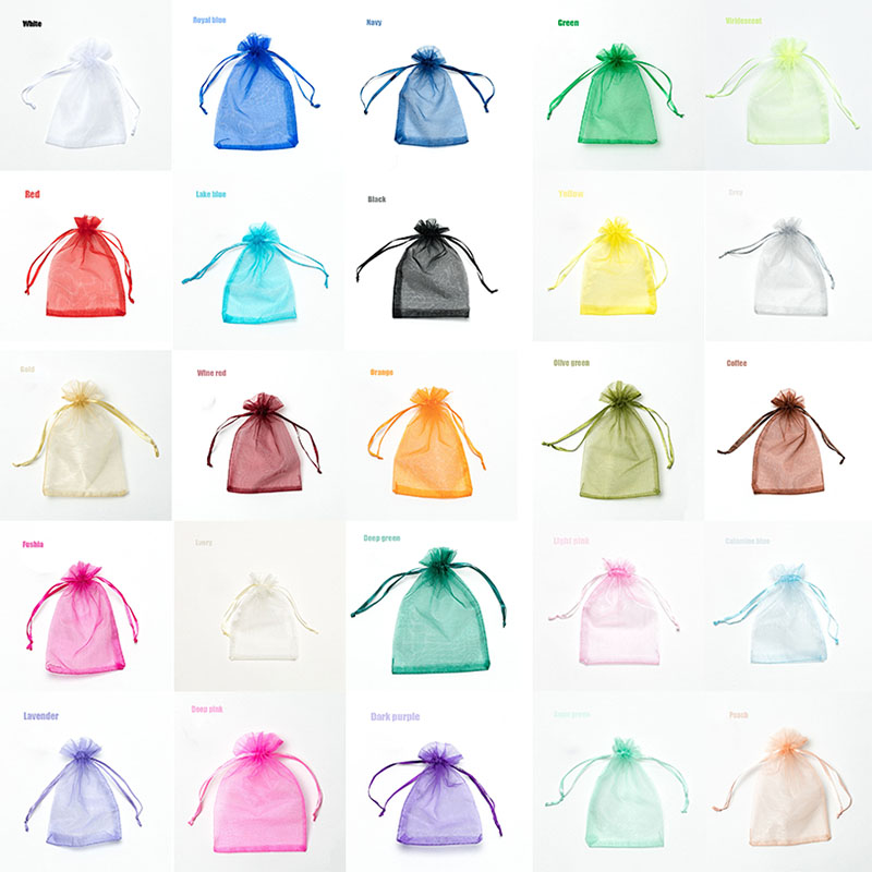 Wedding Christmas Gift Organza Bags, Jewelry Packaging Display Pouches, Drawable Set