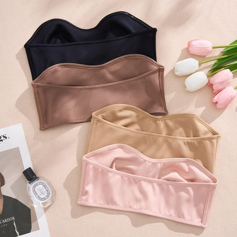 Effective Slip-proof Side One Piece Padded Ice Silk Seamless Strapless Bra