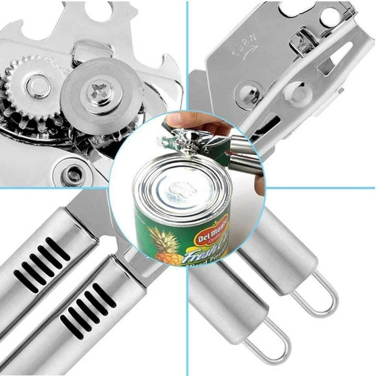 Stainless Steel Heavy Duty CAN OPENER, Strong Blades, Professional Chef Tool NEW