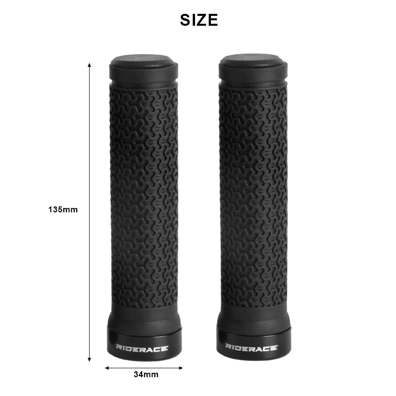 Premium MTB Bicycle Handlebar Grips Soft Non-Slip Rubber Locking Cover