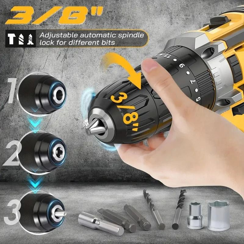 20V Electric Power Drill Suite | Complete Home Repair & Maintenance Kit | Executive Structural DIY Tool Collection
