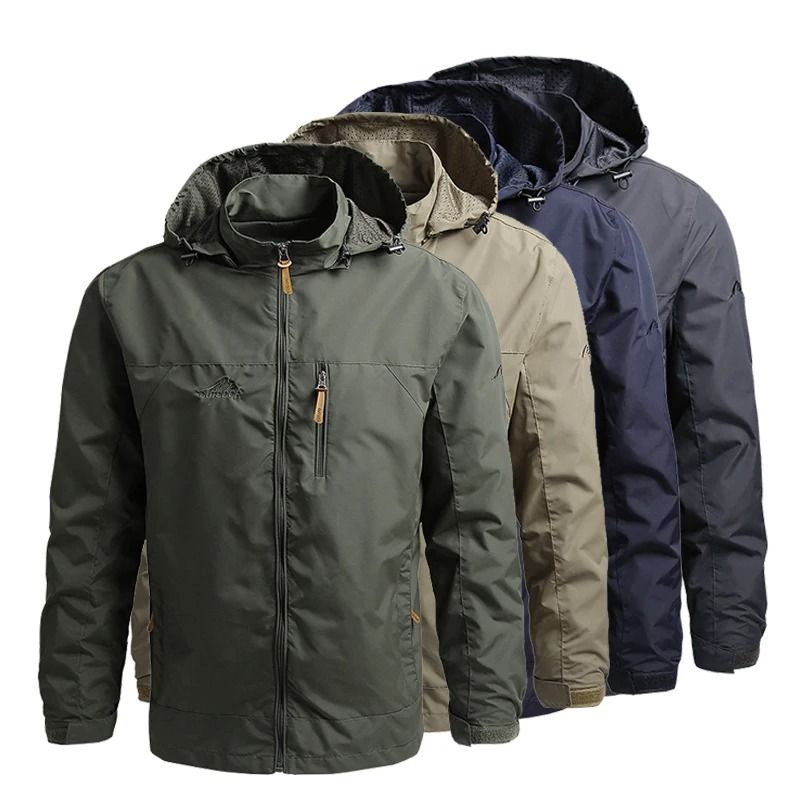 Windbreaker Men Tactical Jacket Waterproof Outdoor Hooded Military Coat Thin Climbing Outwear