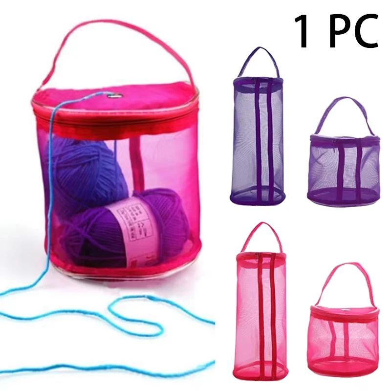 Portable Mesh Yarn Storage & Crochet Project Bag Organizer