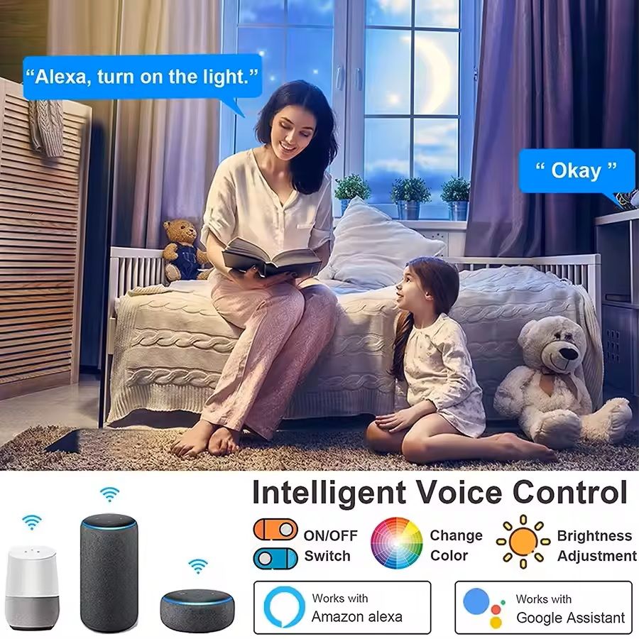 Smart WiFi RGB Ceiling Light Circular Ambient Lamp with App Control