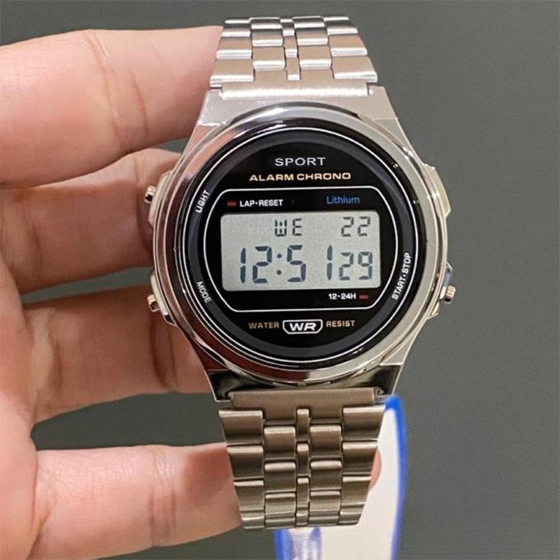 Luxury Retro Square Electronic Digital Watches Women Men Watch Rose Gold Silver Ladies Wristwatches