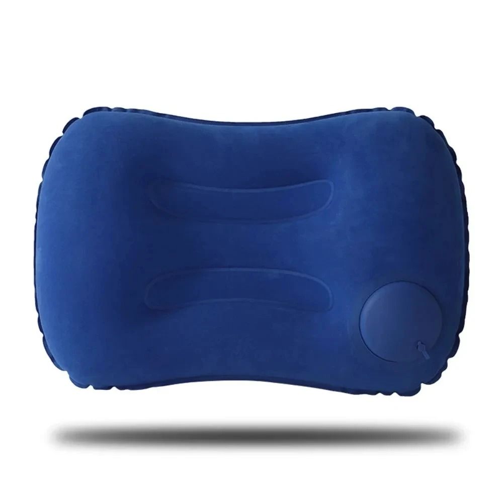 Portable Inflatable Camping Pillow – Ultra Soft Flocking Travel Pillow for Neck & Lumbar Support