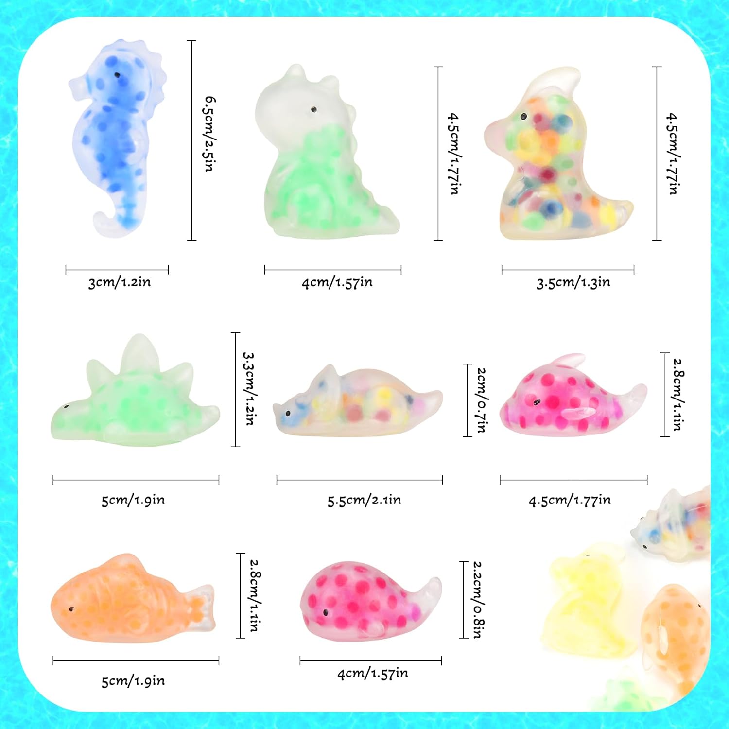Random Pattern Mochi Toys with Water Beads, Kids Stress Relief Baubles, Party Favors