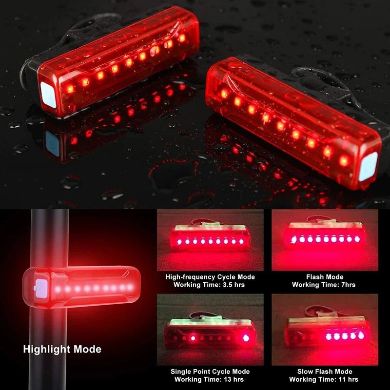 USB Rechargeable Bicycle Rear Light Ultra Bright LED Tail Lamp
