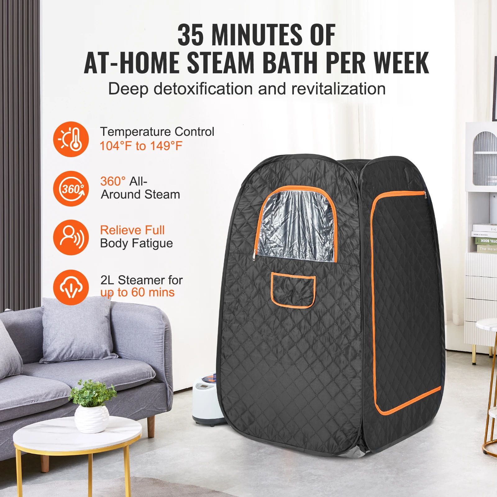 Compact Home Steam Therapy Sauna Tent - Portable Steam Sauna Tent for Detox & Relaxation