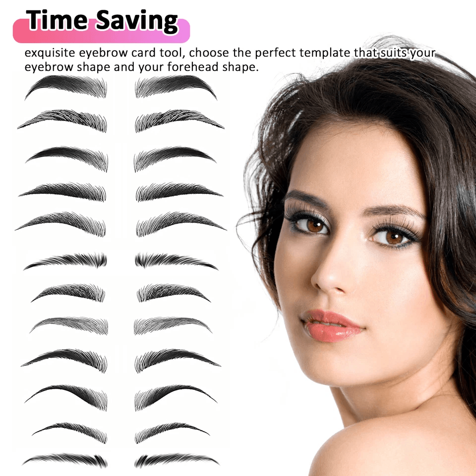 Eyebrow Stencils Shaping Kit, Reusable Grooming Template Makeup Tool Set