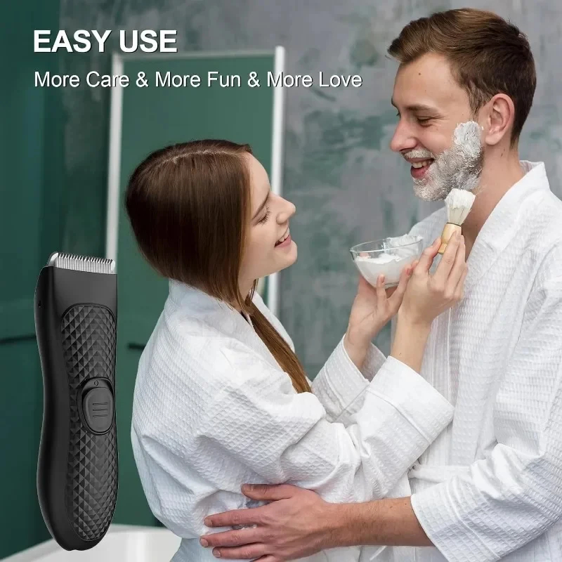 Rechargeable Men's Electric Groin Hair Trimmer, Pubic Hair Removal Clipper