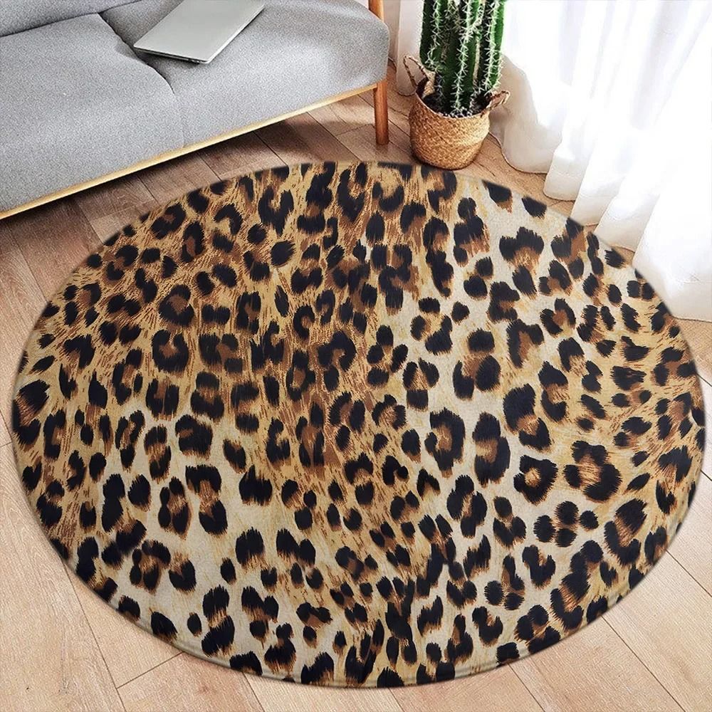 Exotic Narrative Textile – High-Definition Leopard Print Architectural Rug