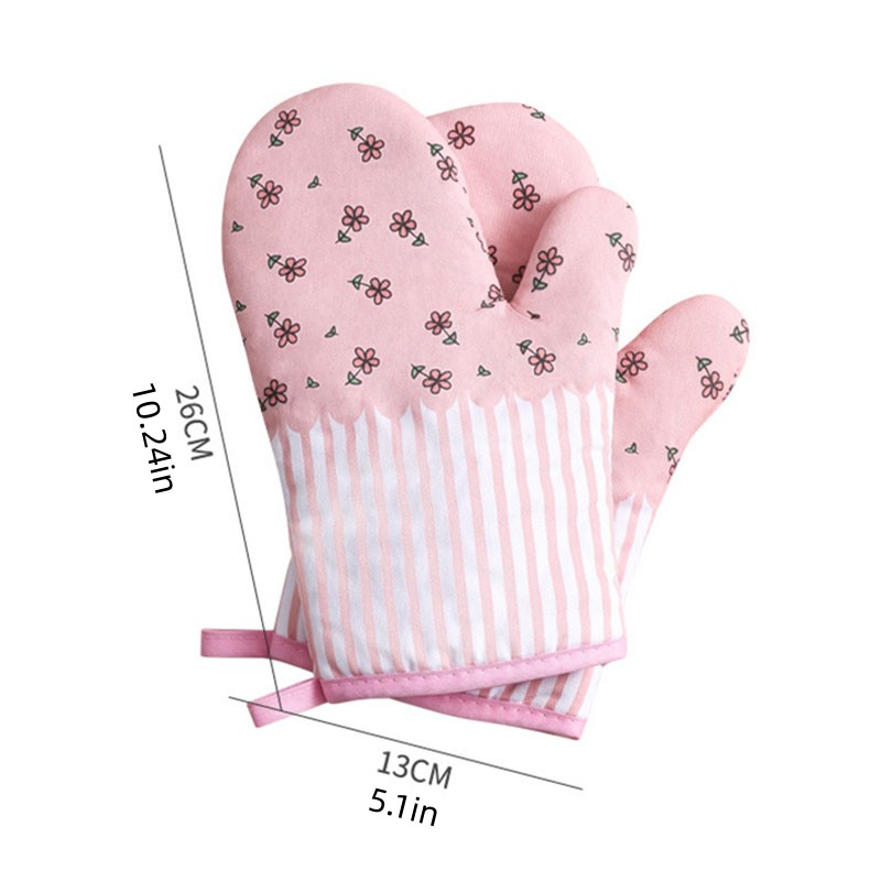 Household Thickened Heat Insulation Gloves, Baking, High Temperature Resistant, Kitchen Oven Microwave Gloves