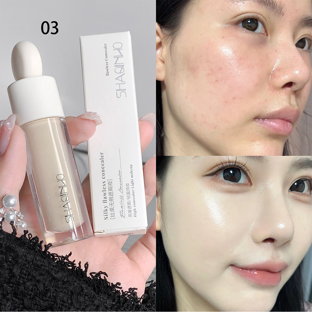 Silky Full Coverage Concealer, Cover Acne Marks & Spots, Dark Eye Circles, Face Brightening, Skin Whitening Concealer