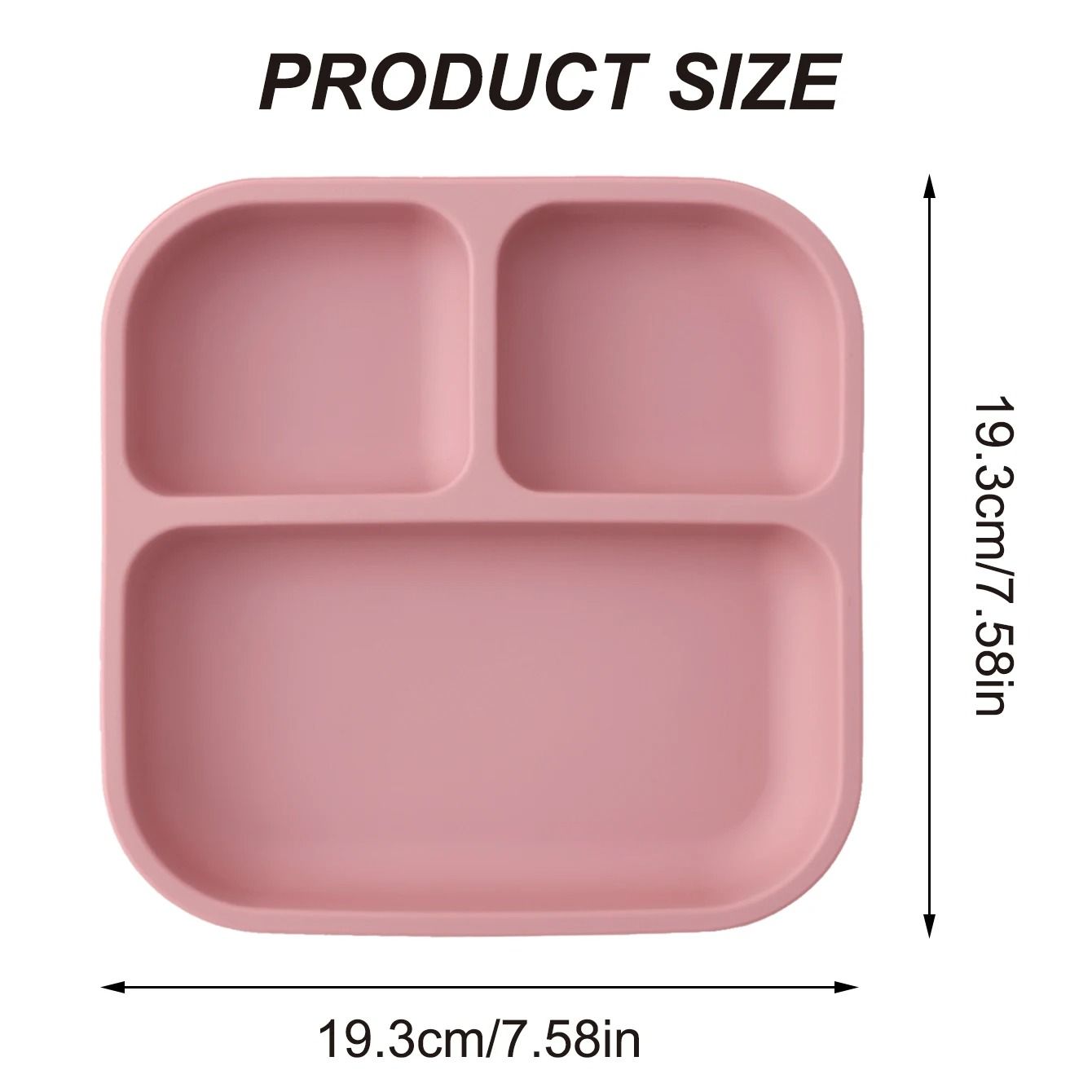Divided Square Kids Silicone Suction Plate