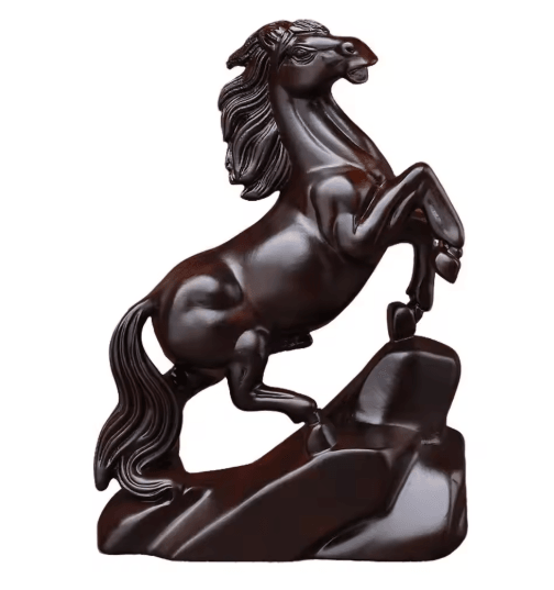 Rosewood Feng Shui Horse Statue Lucky Zodiac Horse Decor for Wealth & Success