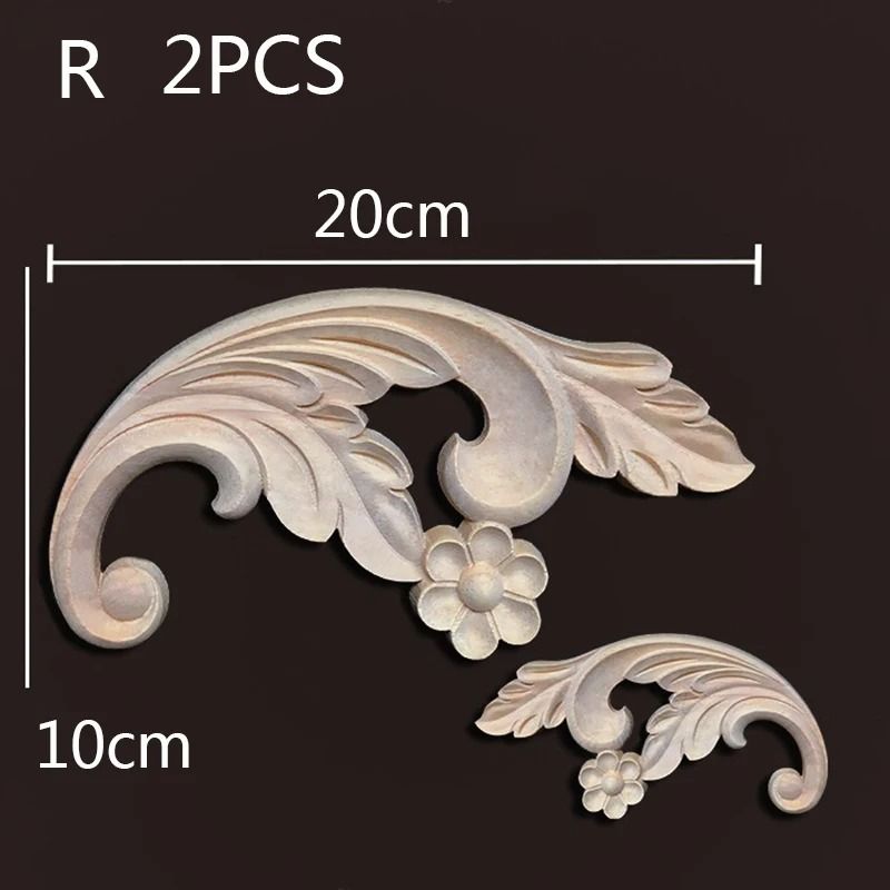 Wood Carving Onlays Corner Appliques Decorative Trim for Furniture