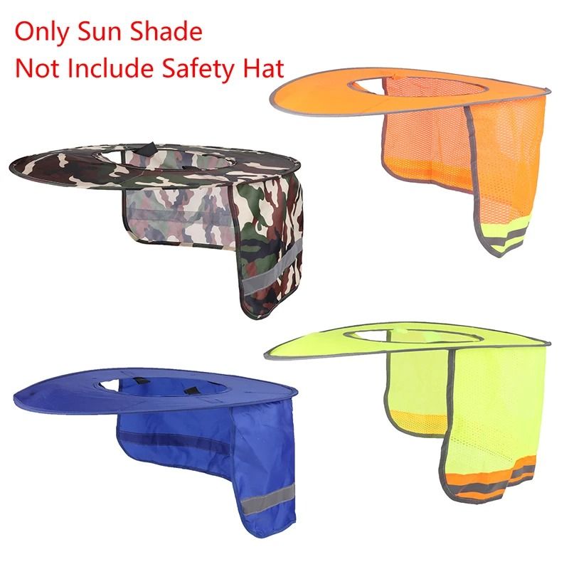 Summer Sun Shade Hard Hat Neck Shield with Reflective Brim for Construction Workers