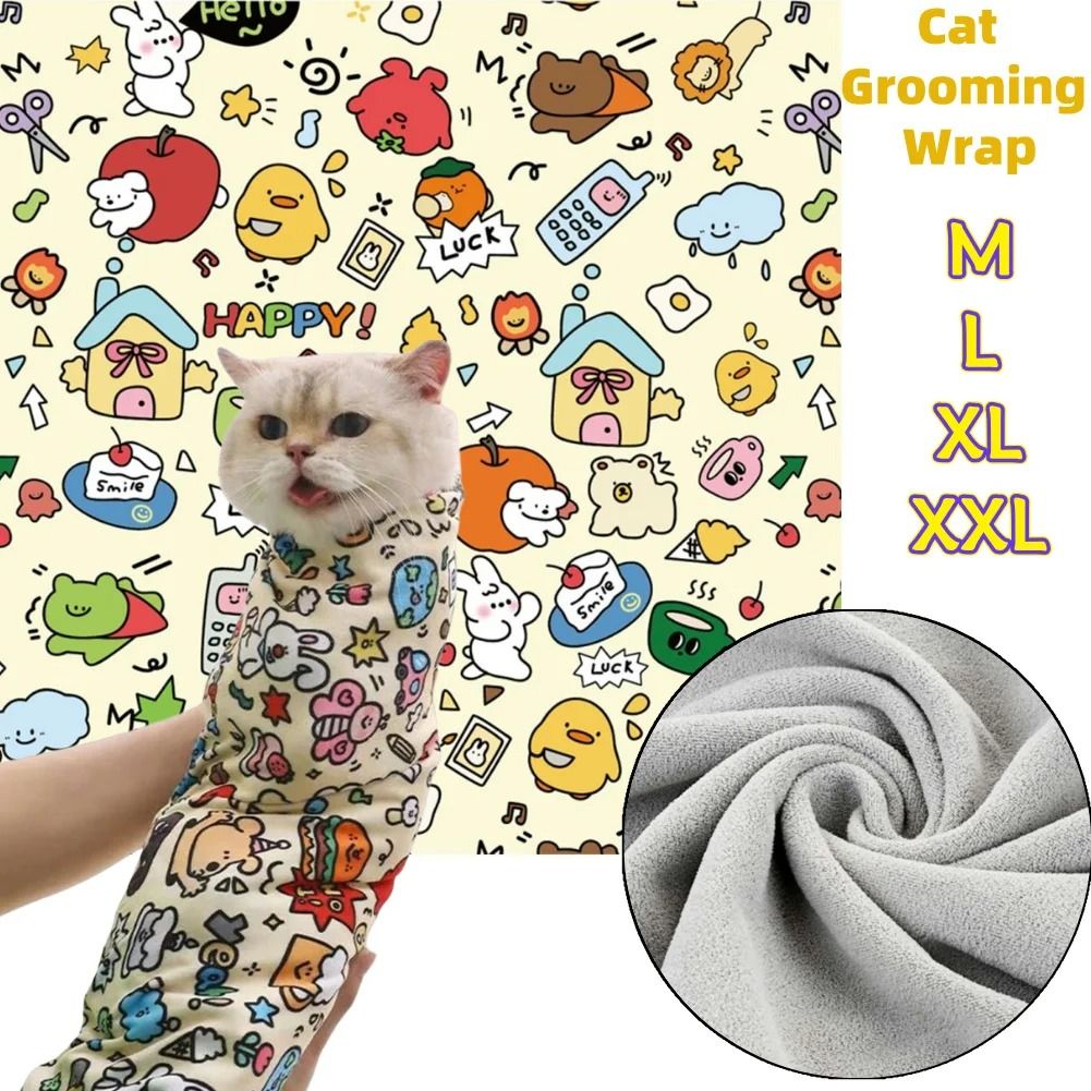 Cat Grooming Wrap Self Adherent Swaddle for Nail Clipping