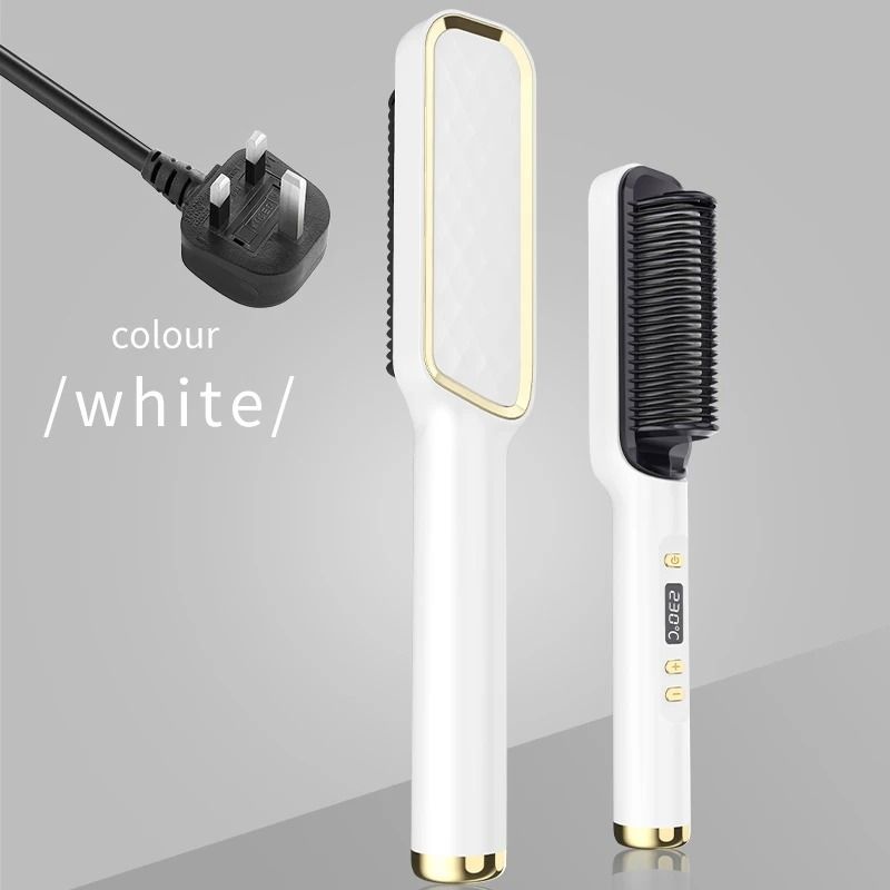 Electric Hot Comb Straightening Brush with Negative Ion Technology and Anti-Scald Design