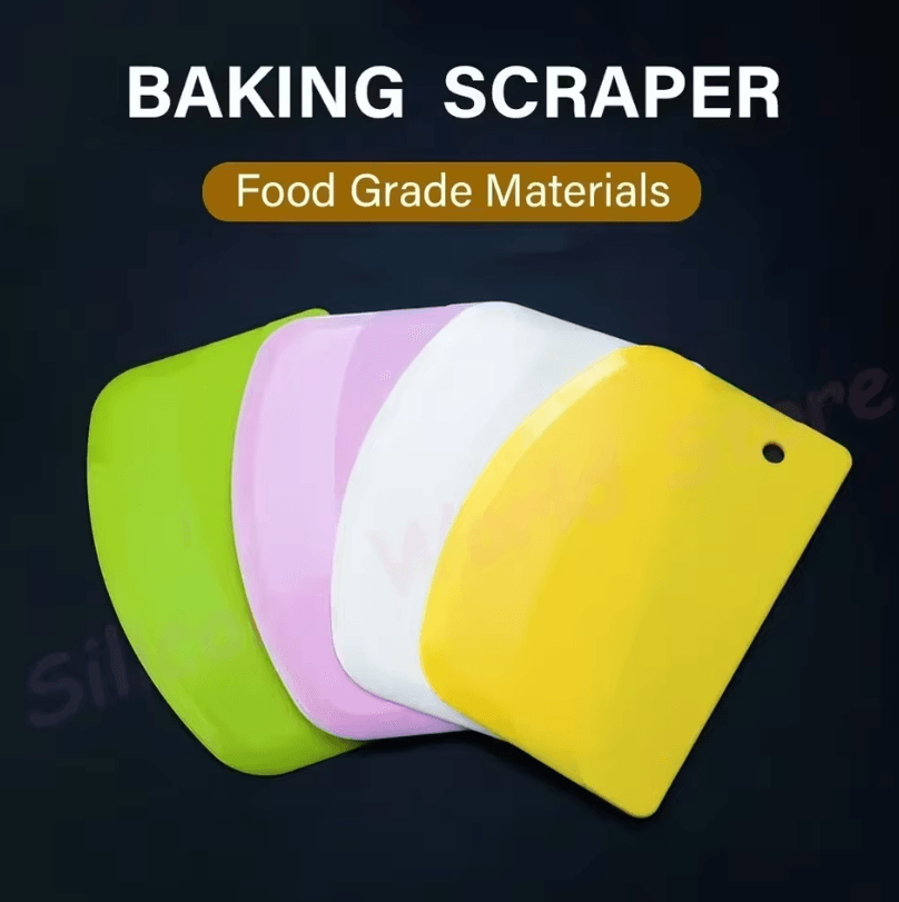 FlexEdge Plastic Dough Scraper Multipurpose Cake Scraper Tool for Baking Dough Cutting and Cream Smoothing