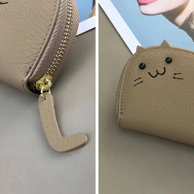 Cat Shaped Wallet Cute Women Card Holder Multi Slot Coin Purse
