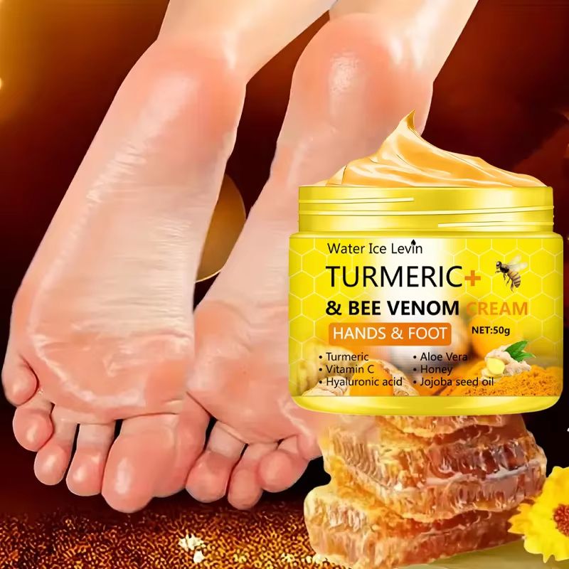 Turmeric & Bee Venom Anti-Drying Crack Foot & Hand Repair Cream – Deep Moisture & Skin Renewal