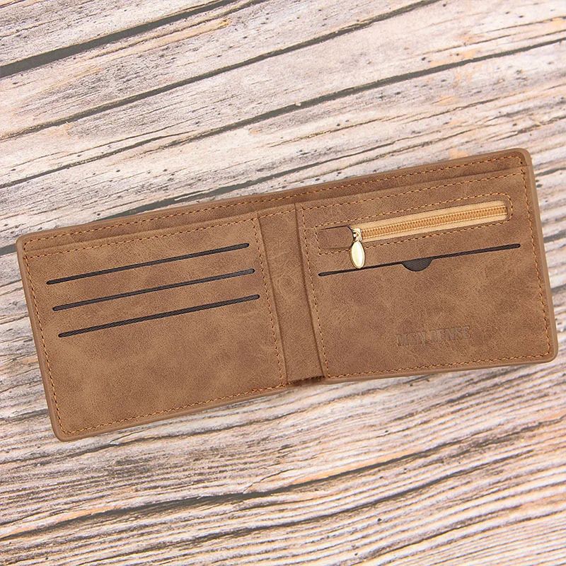 Slim Men Wallet with Zipper Coin Pocket & RFID-Ready Card Holder