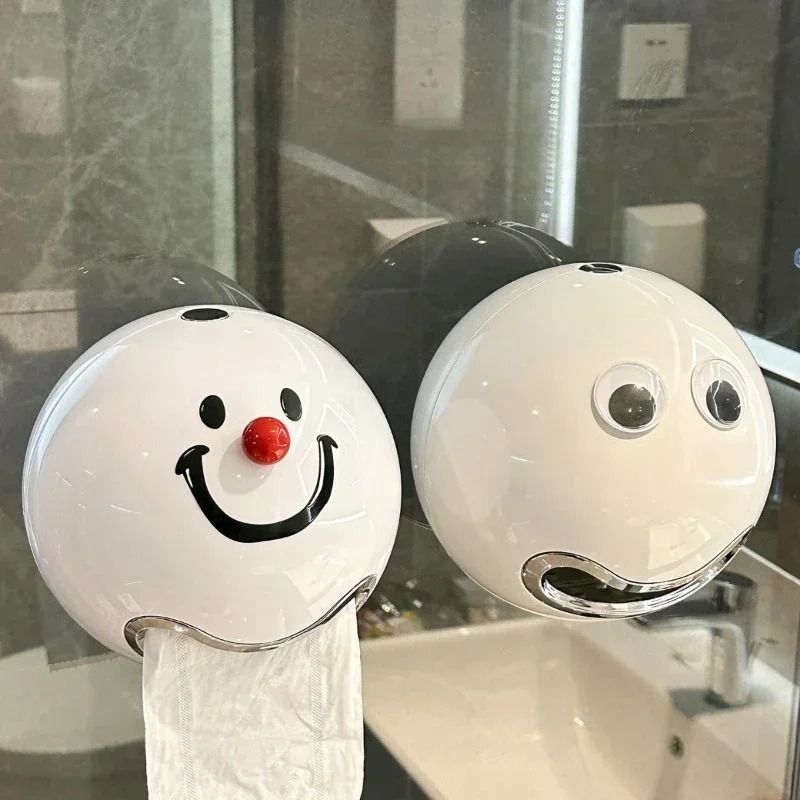 Smiling Face Wall Mounted Toilet Paper Box
