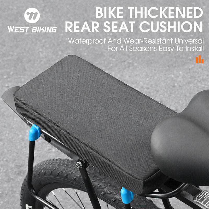 Biking Soft Rear Rack Bicycle Seat Cushion for Children, Comfortable, Detachable & Washable MTB Back Seat Mat